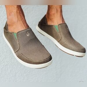 EUC Olukai Nohea Mesh Mustang Brown Slip on Men 9.5